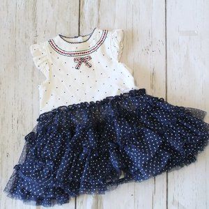 Baby Girl Body Snap Suit Americana Polka Dot Dress